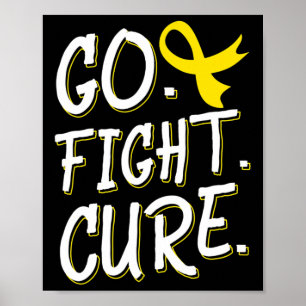 Poster Vá Lutar Cure Câncer Infantil Fita Dourada Conscie