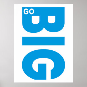 Poster Vá para o grande azul de citação motivacional