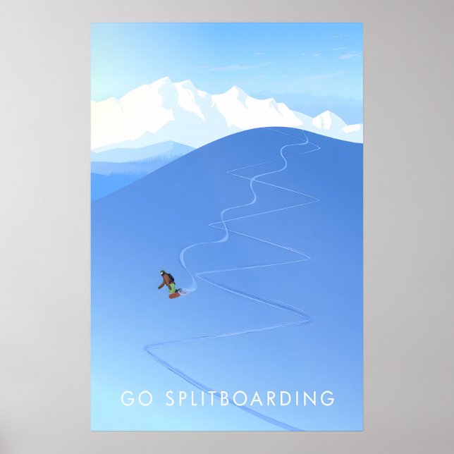 Poster Vá para o Splitboarding Cartaz de Viagens (Frente)