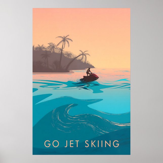 Poster Vá Pilotar Jet Ski Cartaz de Viagens (Frente)