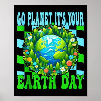 Poster Vá planeta dia da terra fofo terra amantes da natu