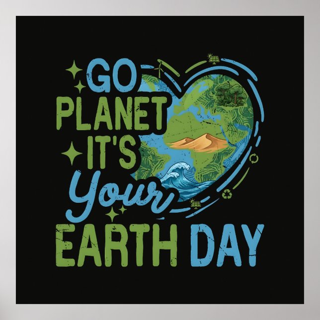 Poster Vá Planeta É o Seu Dia da Terra (Frente)
