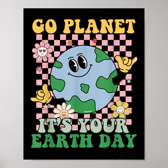 Poster Vá Planeta É Seu Dia Da Terra Garoto Da Paz (Frente)