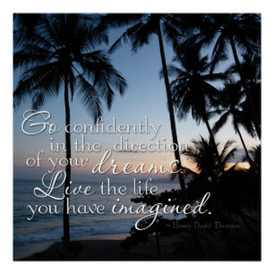 Pôster Vá segura… Poster das citações de Thoreau