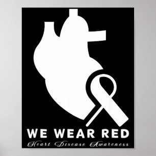 Poster Vá Vermelho Em Fevereiro Conscientização Saúde Doe