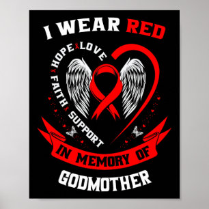 Poster Vá Vermelho Em Memória Da Doença Cardíaca Da Madri