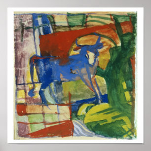 Pôster Vaca azul, 1914 (tempera no papel)