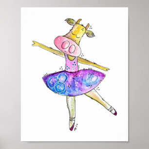 Poster Vaca Ballerina Branca