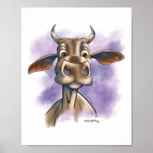 Poster Vaca Brahman Desenho Animado
