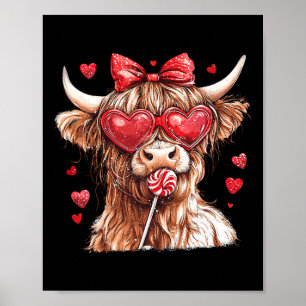 Poster Vaca Com Laço Coquete Dia dos Namorados Doce
