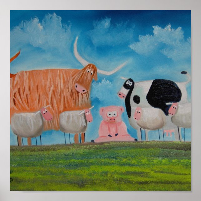 Poster vaca das montanhas de ovinos (Frente)