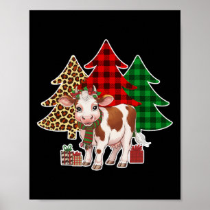 Poster Vaca Engraçada Árvore de Natal Vacas De Natal Aman