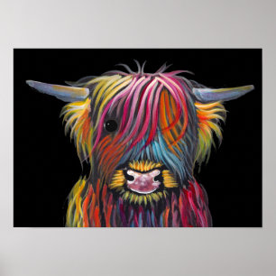 Poster Vaca escocesa "BRaVEHEaRT 2" das montanhas por