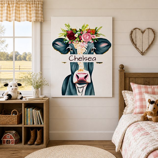 Poster Vaca floral personalizada  (Criador carregado)