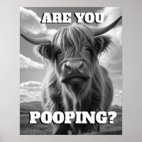 Vaca Highland Você Está Poopando Um Humor De Banhe