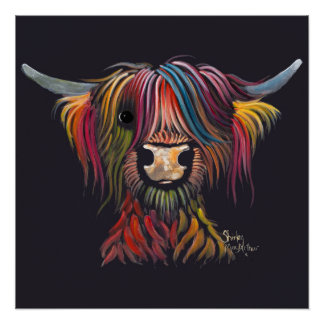 Pôster Vaca "OLIVER" escocesa de Hairy Highland