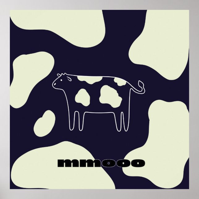 Poster Vaca preta e branca (Frente)