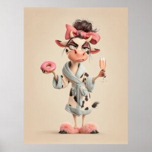 Poster Vaca Sassy no modo Spa