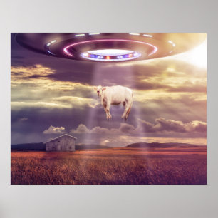 Poster Vaca sequestrada pela arte da fantasia dos aliens