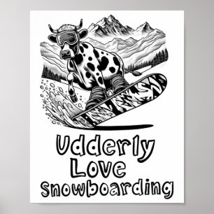Poster Vaca Snowboard A Destruir Os Esfregões - Snowboard