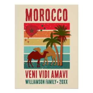 Pôster Vacação Familiar Personalizada MARROCOS Brilhante