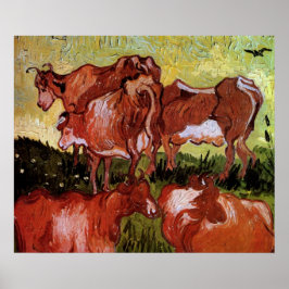 Pôster Vacas (após Jordaens) por Vincent van Gogh