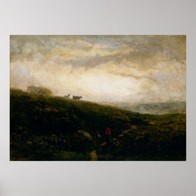 Poster Vacas em Hillside Decrescente - Edward Banister (Frente)