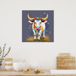 Poster Vacas Sagradas Disfarçadas para o Diwali