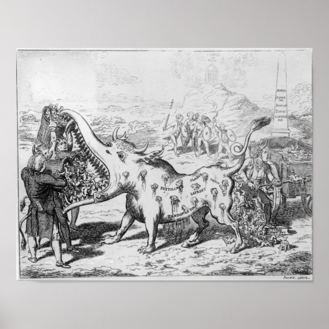 Pôster Vacinação, publicada por J.L.Stuart, 1802 (Frente)