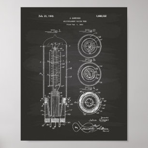 Poster Vacuum Tube 1928 Painéis de Arte Patentes