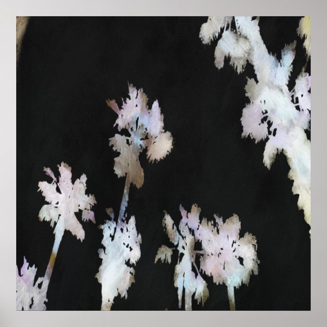 Poster Vaga Palmas Tropicais Aquarela Artística Silhou (Frente)