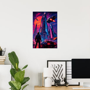 Poster Vagabundo da Linha do Céu Neon