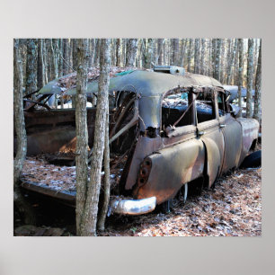 Pôster Vagão antigo da estação destruída