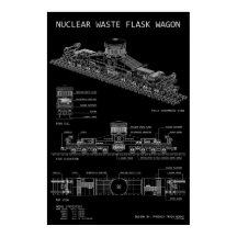 Vagão de Frasco de Resíduos Nucleares PTW "Bluepri
