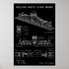 Poster Vagão de Frasco de Resíduos Nucleares PTW "Bluepri