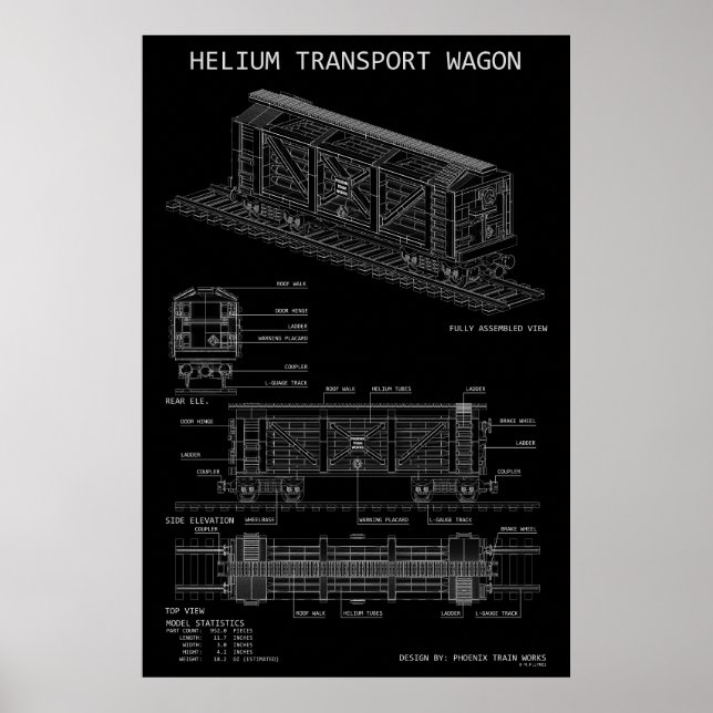 Poster Vagão de Trem de Hélio PTW "Planta Baixa" (Frente)