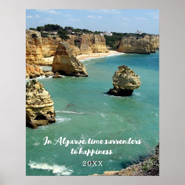 Poster Vagas de praia em Algarve em Portugal (Frente)