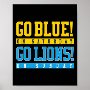 Poster Vai Azul! No Sábado, Leões! Futebol Domingo