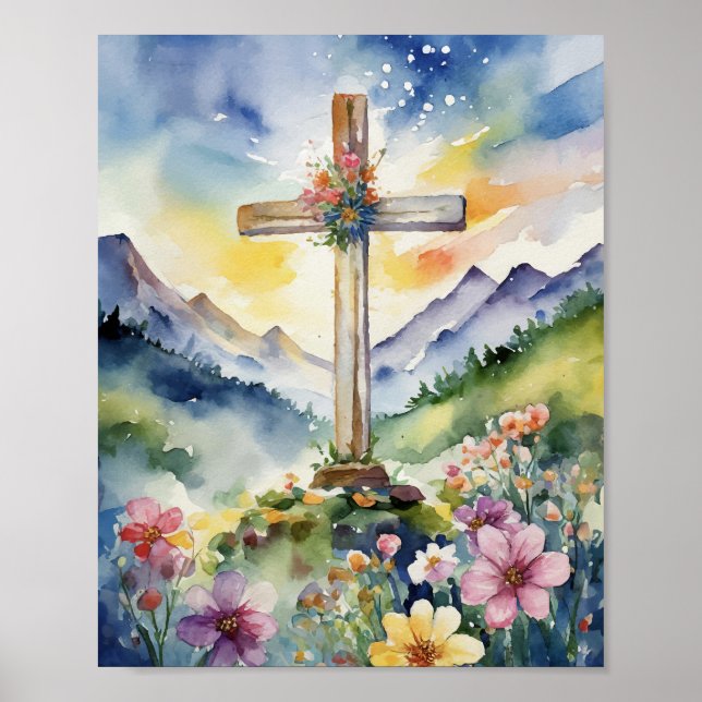 Poster Vai Contar na Montanha, Christian Watercolor (Frente)