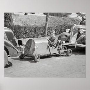 Pôster Vai Kart Motorista, 1937. Foto do vintage