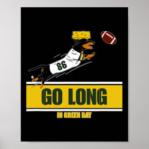 Poster Vai Longa Na Baía Verde Engraçada Futebol Dachshun