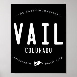 Poster Vail Colorado Graphic - Vintage Snowboard com Dor