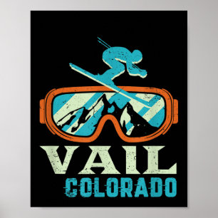 Poster Vail Colorado Mountain Vintage Retro Skiing E Sn