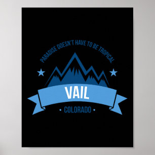 Poster Vail Colorado Skiing Resort Vacing T Shirt Snowb
