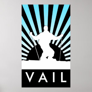 Pôster vail em declive do esqui