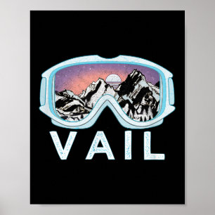 Poster Vail Ski Snowboard Design_vail, Co Goggles Skiing