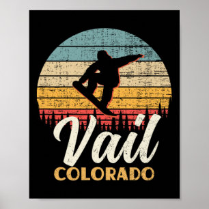 Poster Vail Snowboard Colorado Vintage Mountain Retro