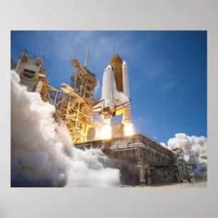 Pôster Vaivém espacial Atlantis que lança a missão