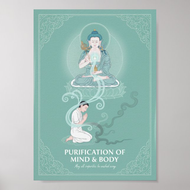 Poster Vajrasattva Purification Tibetan Buddhist Art (Frente)