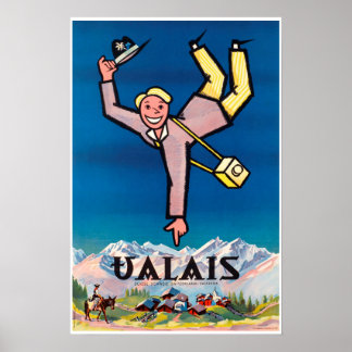Pôster Valais,Suiça,Suisse,Poster de esqui